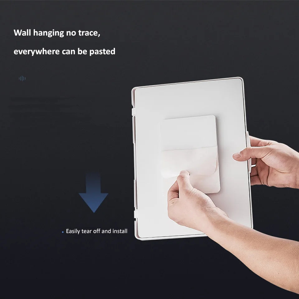 Home Wall Mounted Tablet Case Waterproof Shower Sealing Storage Box Self-Adhesive Holder Touch Screen Bathroom Kitchen for Ipad